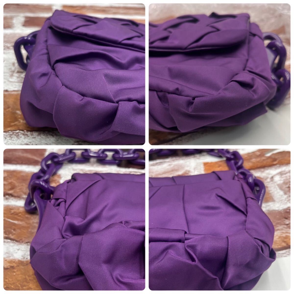 [ unused class rare goods ]PRADA Prada gya The - plastic chain shoulder bag hand shoulder .. purple purple nylon lady's 