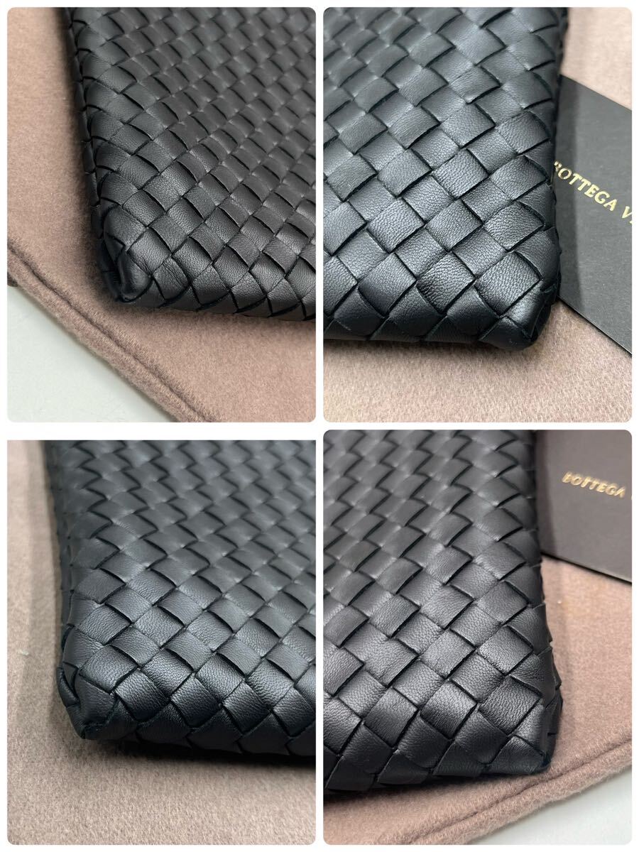 『未使用品 RFID搭載』BOTTEGA VENETA クラッチバッグ セカンドバッグ イントレチャート カード入れ付き ビジネス ブラック メンズ_画像4