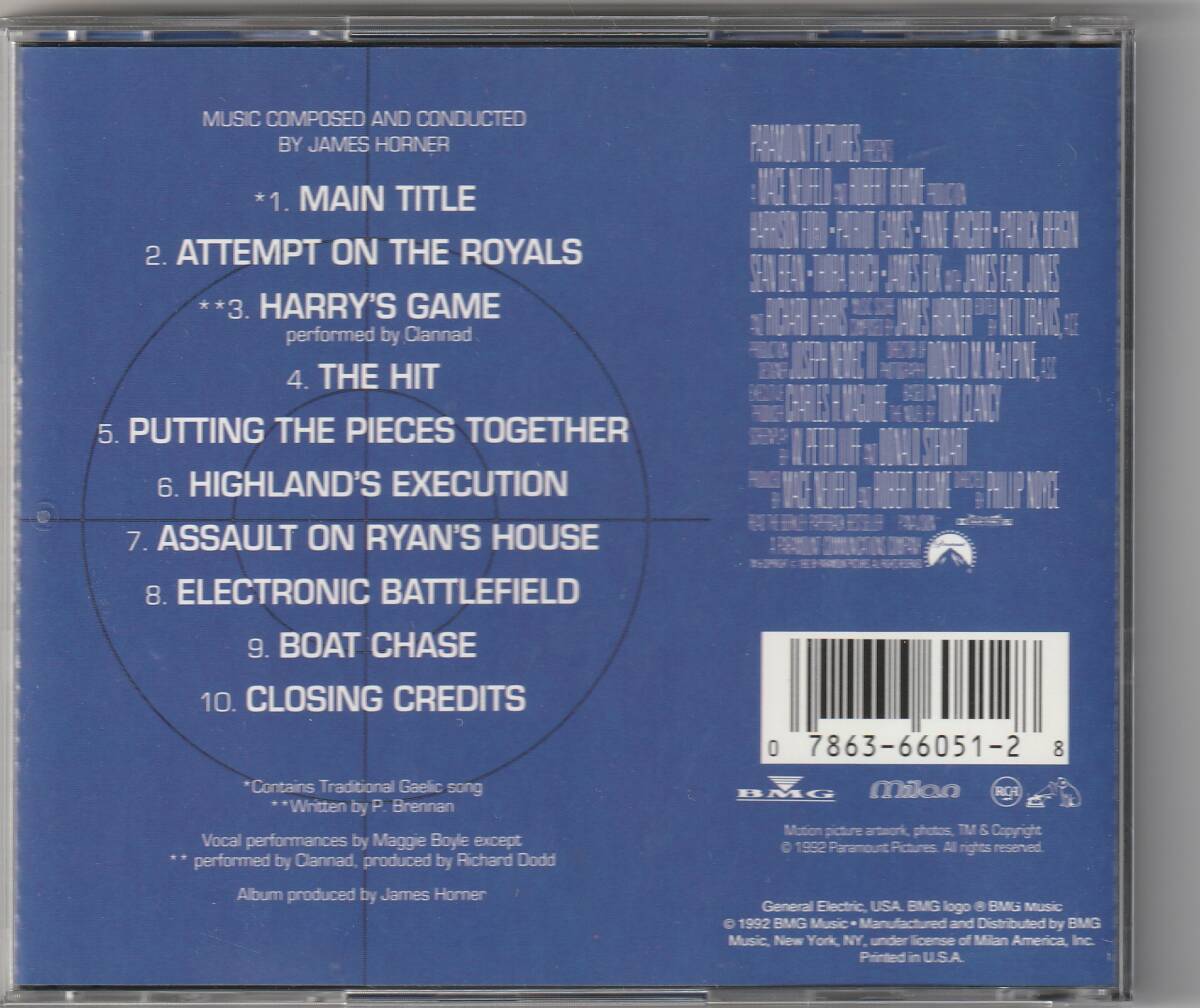  パトリオット・ゲーム Patriot Games: Music From The Original Motion Picture Soundtrack_画像2