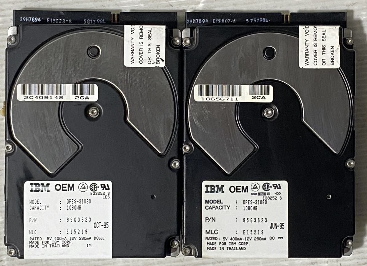 動作未確認 IBM HDD DPES-31080 1080MB 50pin 2台セット　ジャンク 449_画像1