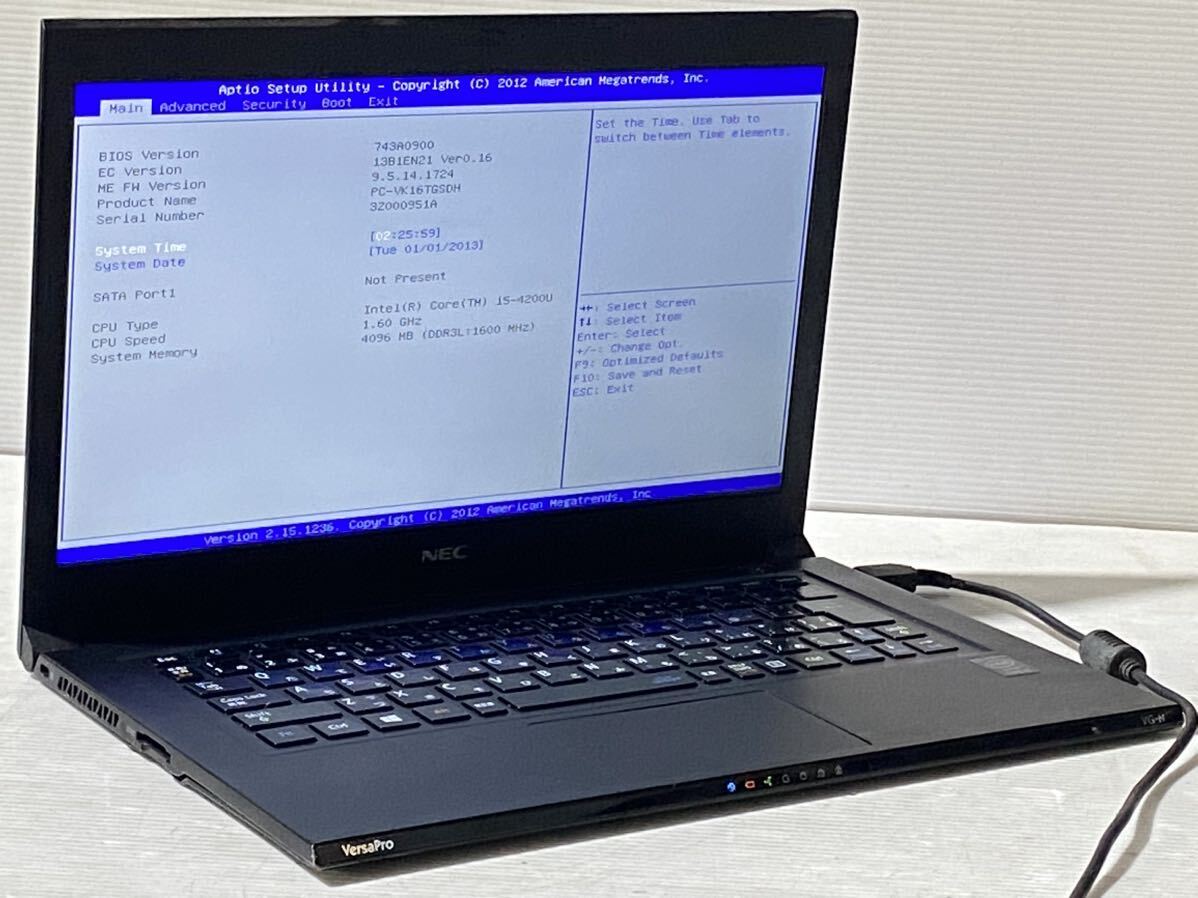 Bios 起動確認済み NEC VersaPro VG-H VK16TGSDH Corei5-4200U 4GB 13.3インチ　ジャンク486_画像5