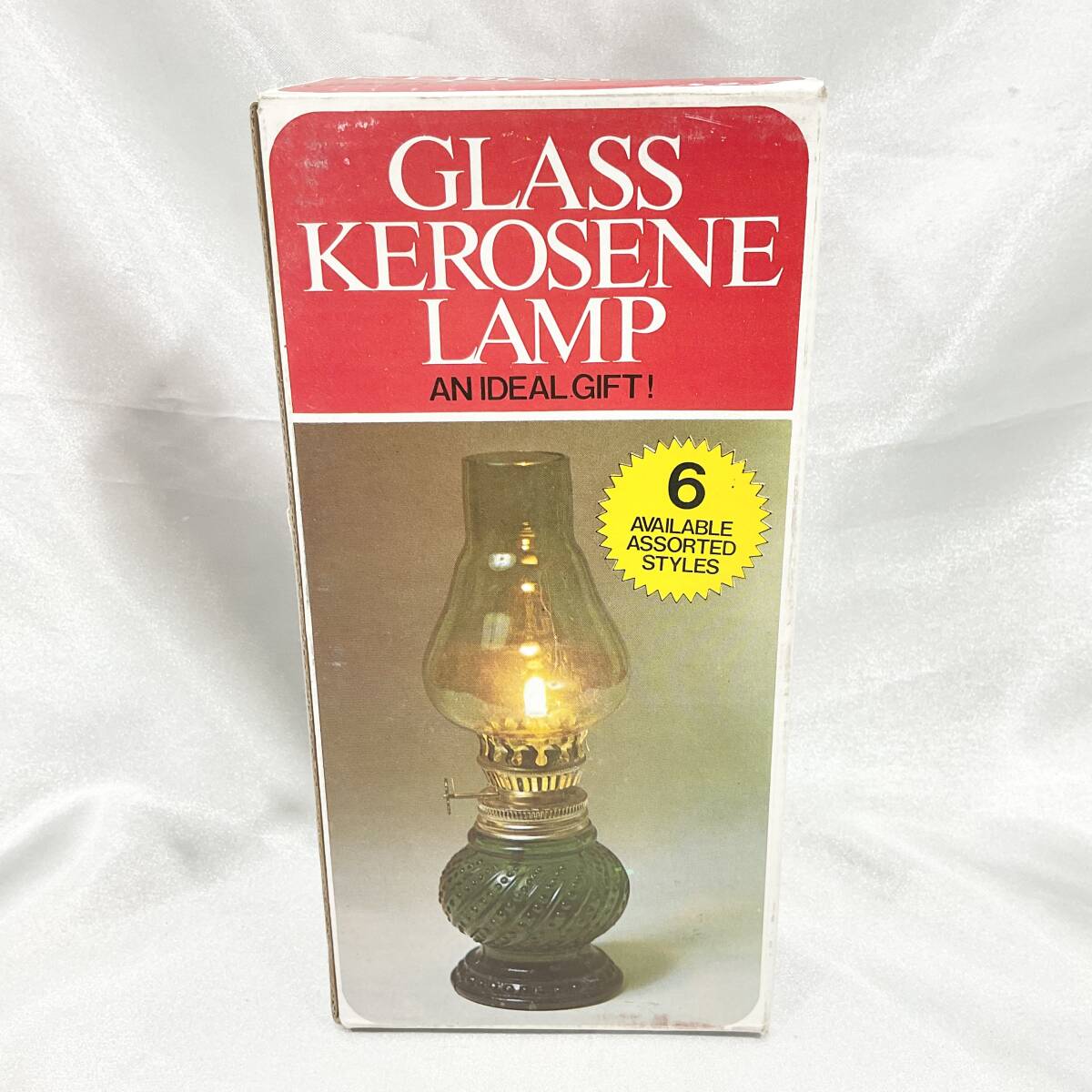 【未使用】オイルランプ GLASS KEROSENE LAMP 箱付き 高さ：約20cm グリーン レトロ インテリア アンティーク (E1302)_画像8