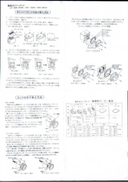 安永ブロワー部品　LP-80H,100H,120H用チャンバー・ブロック_交換作業手順書