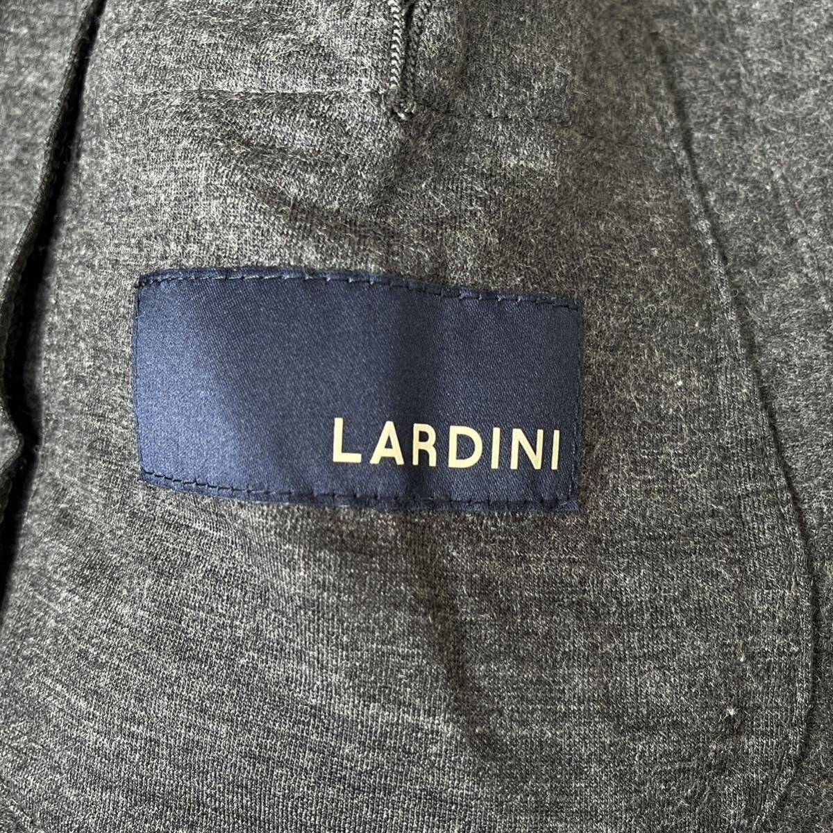 Lサイズ 美品 ◎ LARDINI ラルディーニ ブートニエール EASY WEAR アンコンジャケット テーラード サマーウール シングル 背抜き グレー_画像7