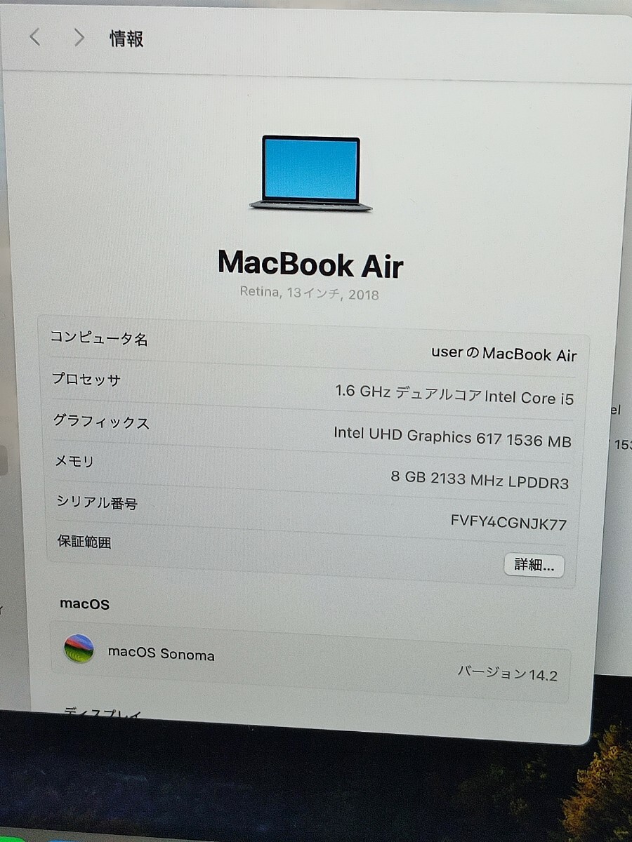 【売り切り】 Apple MacBook Air MRE-82J/A ノートパソコン 3173-1_画像4