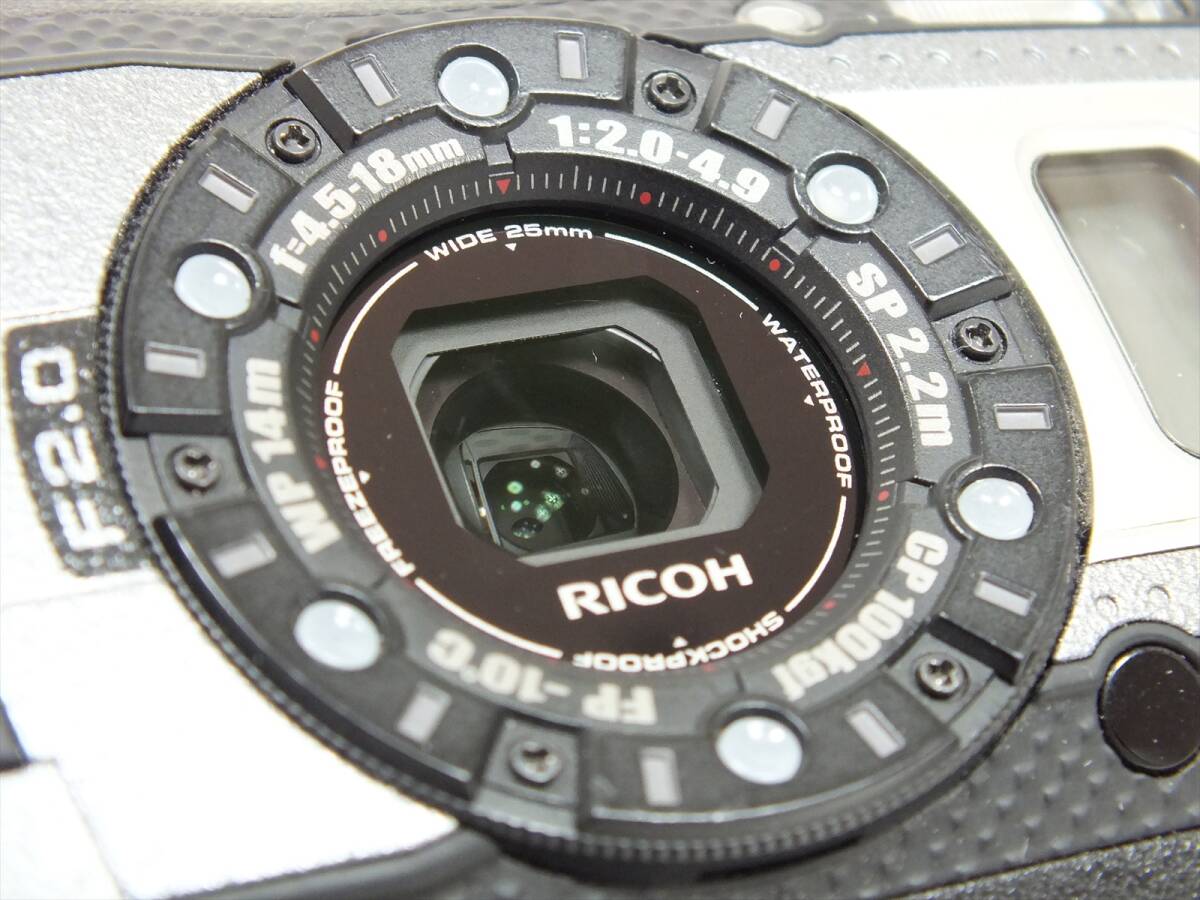 1 иен ~# прекрасный товар #RICOH WG-5 GPS# Ricoh компактный цифровой фотоаппарат gun металлик #14m водонепроницаемый / ударопрочный 2.2m/ подводный фотосъемка / микроскоп режим # рабочее состояние подтверждено 