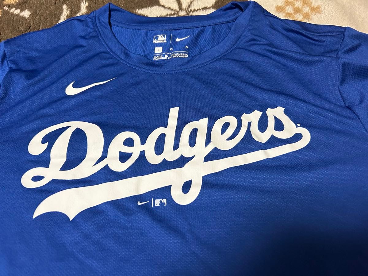 ※値下げ★送料込【未使用】NIKE ナイキ MLB ロサンゼルス ドジャース クルーネックTシャツ メッシュ Lサイズ