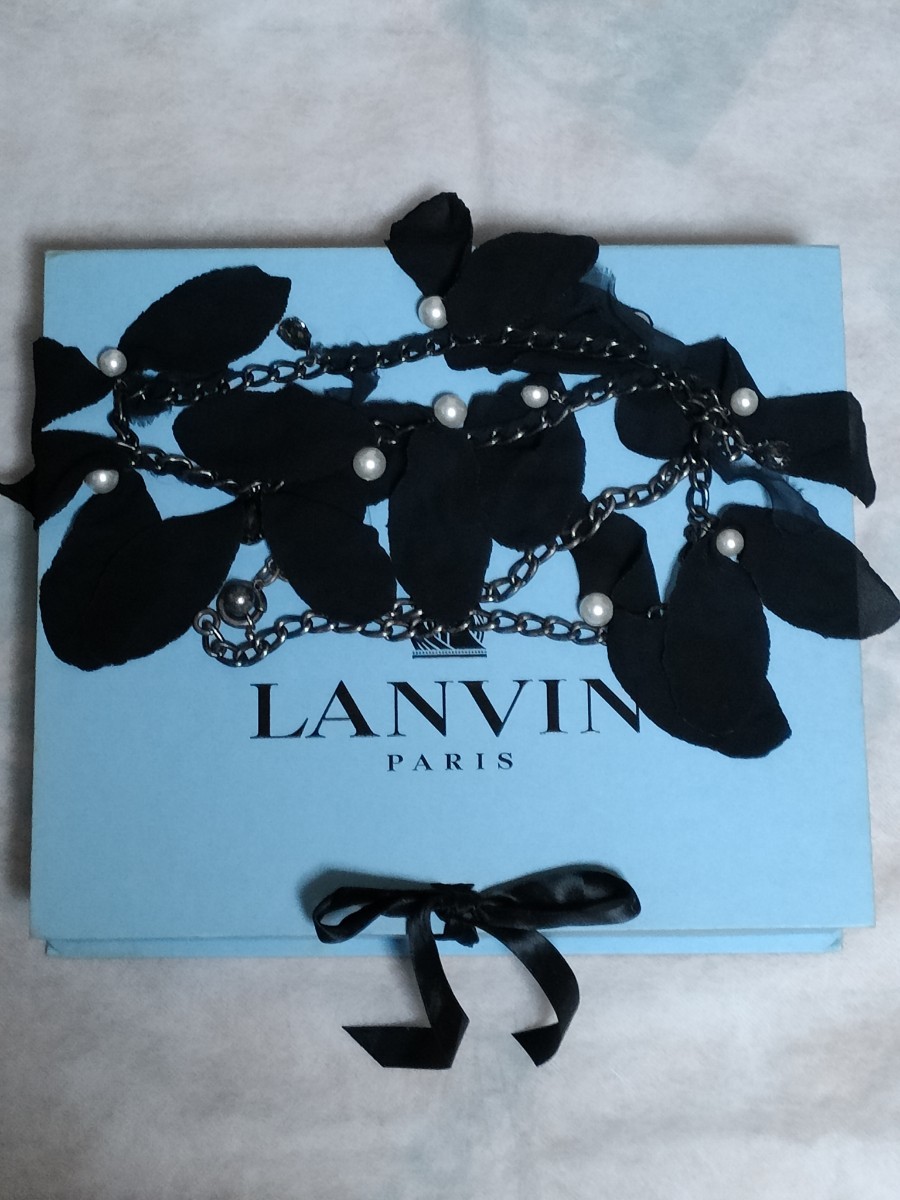 LANVIN ランバン ロング ネックレス 箱付き フランス製_画像1