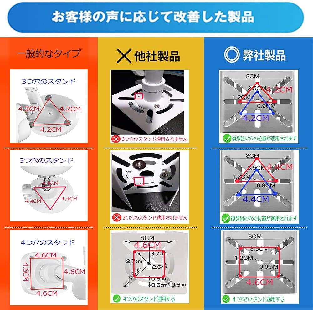 取付金具 ポール 2PCS 防犯カメラ ポール カメラ ブラケット スタンド ハウジング 穴開け ビス止め不要 監視カメラ ダミー_画像2