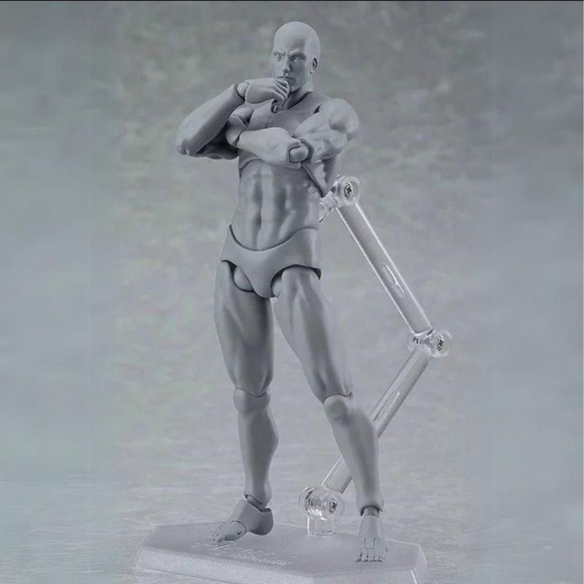 デッサン人形　男性　グレー  デラックスセット デッサンモデル 人体模型 未塗装