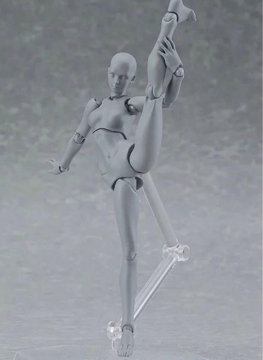 デッサン人形　女性　グレー  デラックスセット デッサンモデル 人体模型 未塗装