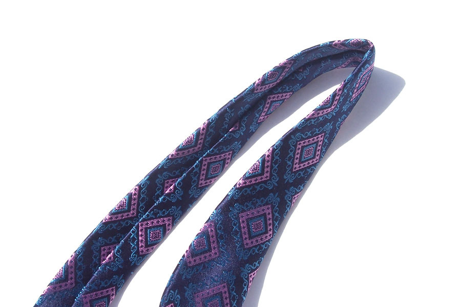 送料無料★新品｜未使用｜ペンローズ ロンドン｜penrose london｜スクエア柄シルクネクタイ｜Navy Base Square Jacquard_画像3