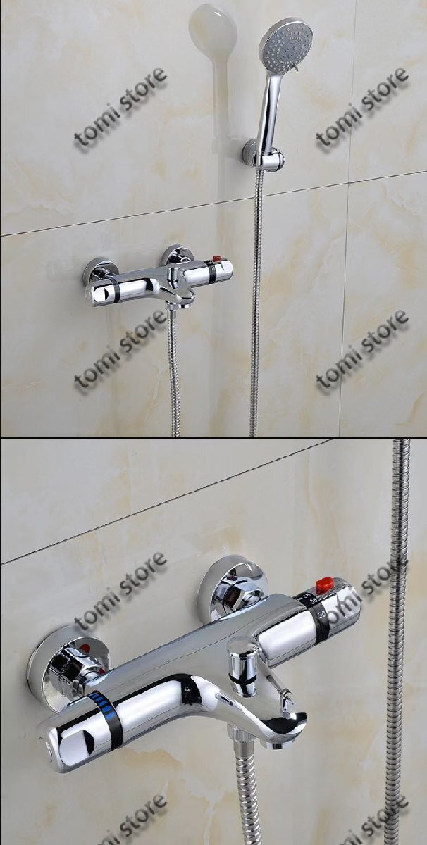 YANKSMARTブラス浴室サーモスタット水栓デッキの取付け洗面所シャワーバルブバスタブミキサータップ_画像4