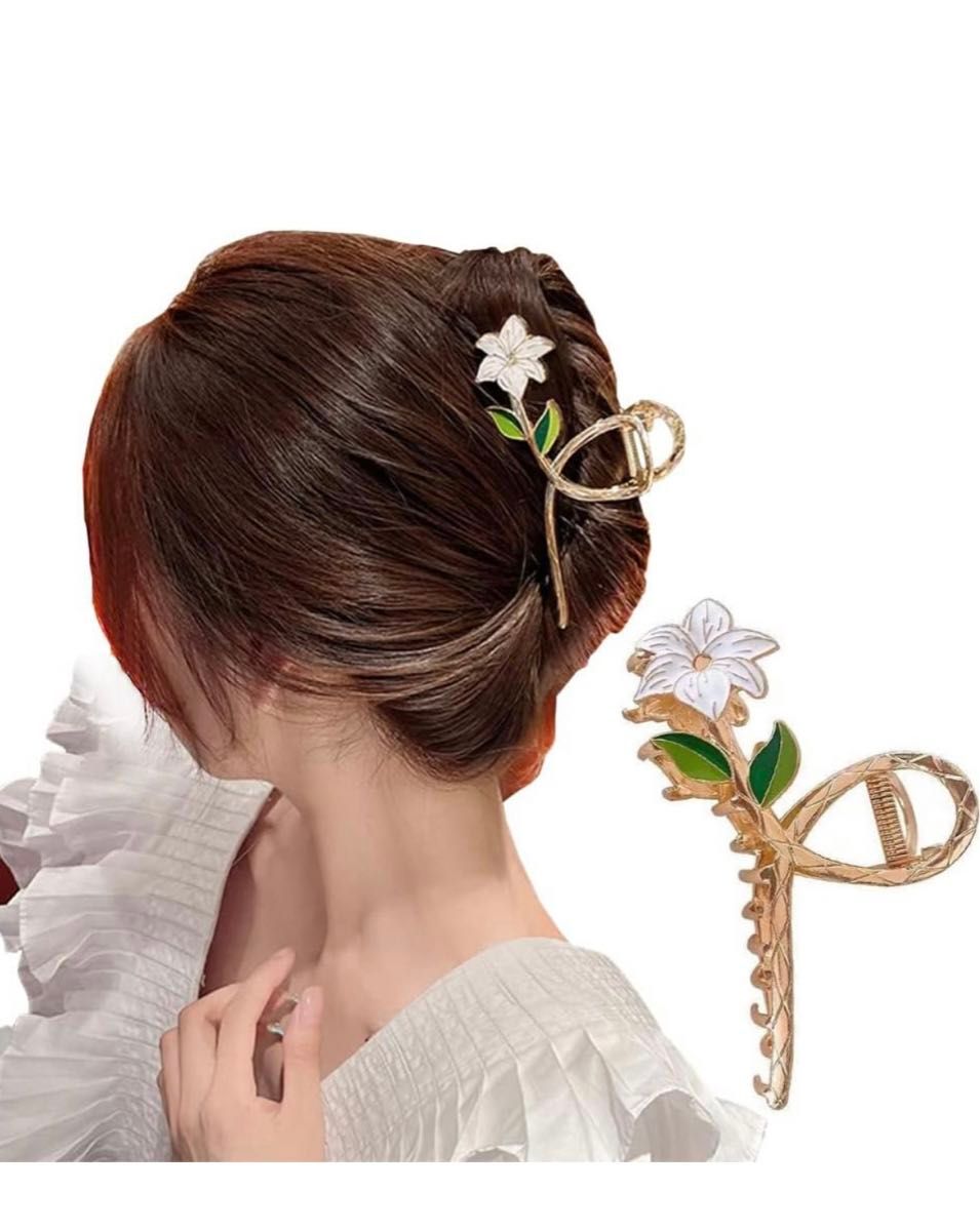 ヘアクリップ バンスクリップ 花