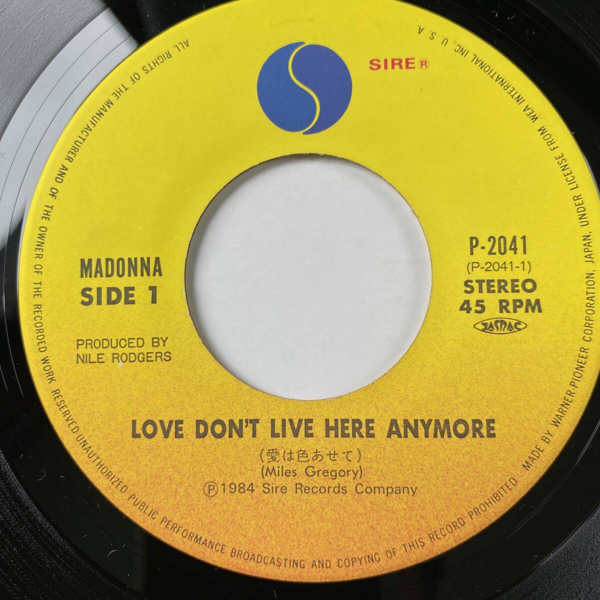 シングル盤★マドンナ/MADONNA★愛は色あせて/LOVE DON'T LIVE HERE ANYMOREの画像4