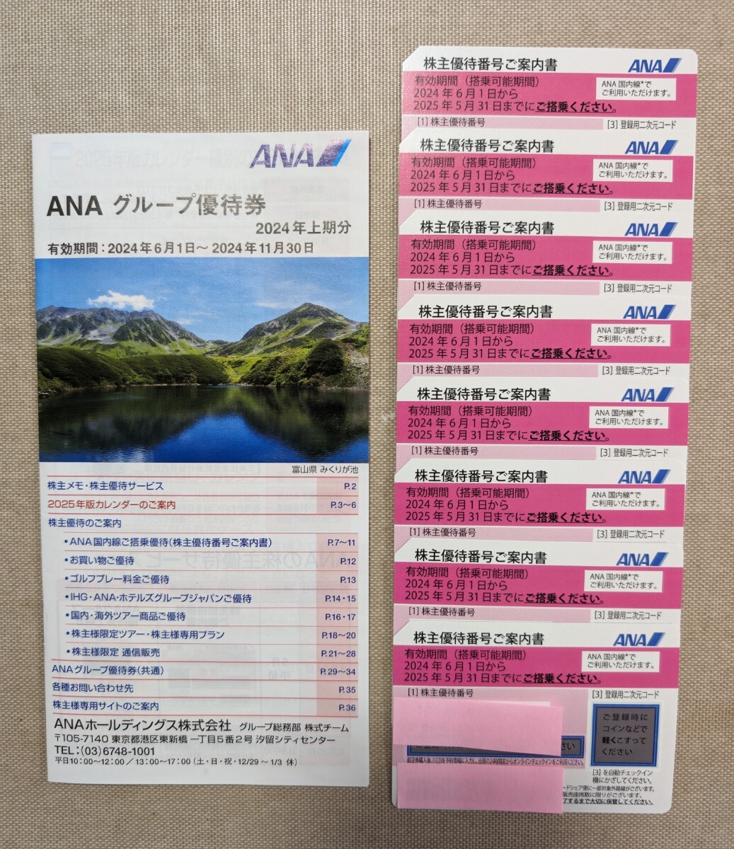 8枚セット ANA 株主優待券 最新 グループ優待券 2025年5月31日 発送可_画像1