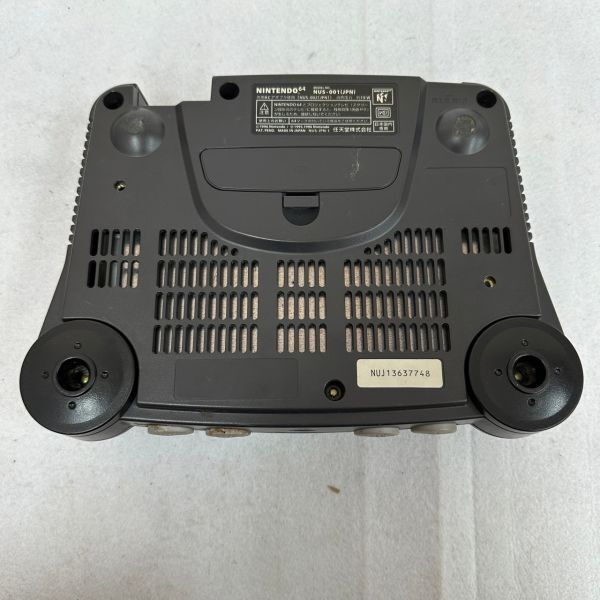 H417-D5-801 Nintendo ニンテンドー64 本体 NUS-001 ブラック コントローラー2個/ACアダプター/ケーブル付き 任天堂 N64 通電OK ①_画像8