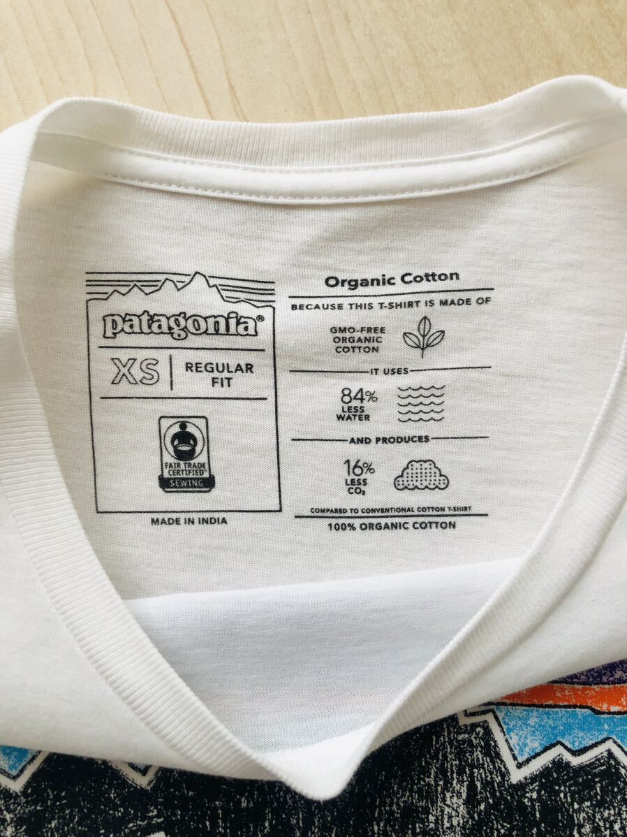 Patagonia パタゴニア フィッツロイ ベア オーガニック 半袖 Tシャツ M's FITZ ROY BEAR ORGANIC T XS 白 ホワイト レディース 女性にも_画像5