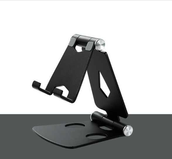 スマホスタンド　折りたたみ　携帯しやすい　角度調整　滑り止め付　ブラック iPhone iPad スマホ ホルダー