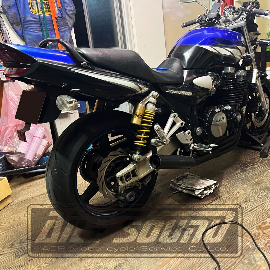 XJR1300 RP03J 2003～ エルサウンド ショート管 ブラック マフラー 新品！国内生産！_画像2