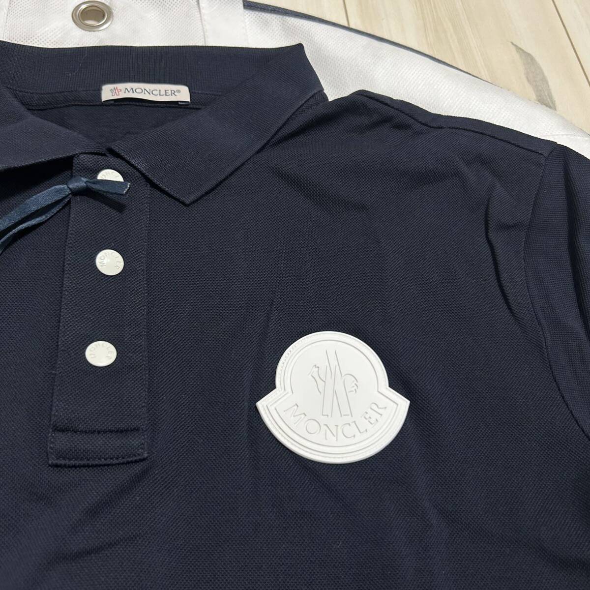 美品】【レア】MONCLER モンクレール 半袖ポロシャツ ネイビー 美品】【レア】MONCLER モンクレール 半袖ポロシャツ ネイビー