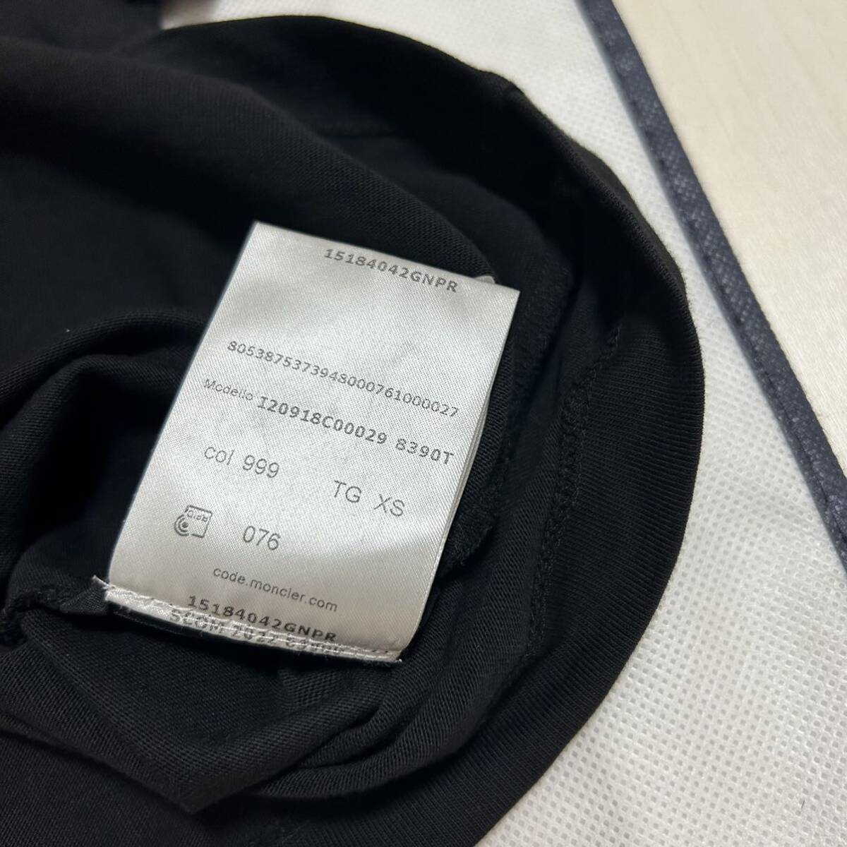 【最新作】【美品】MONCLER モンクレール 半袖Tシャツ 黒 XSの画像8