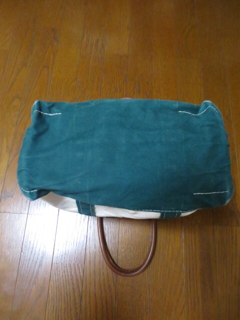 L.L Bean BOATAND TOTE L e ruby n canvas cloth tote bag leather steering wheel using unbleached cloth × green series 