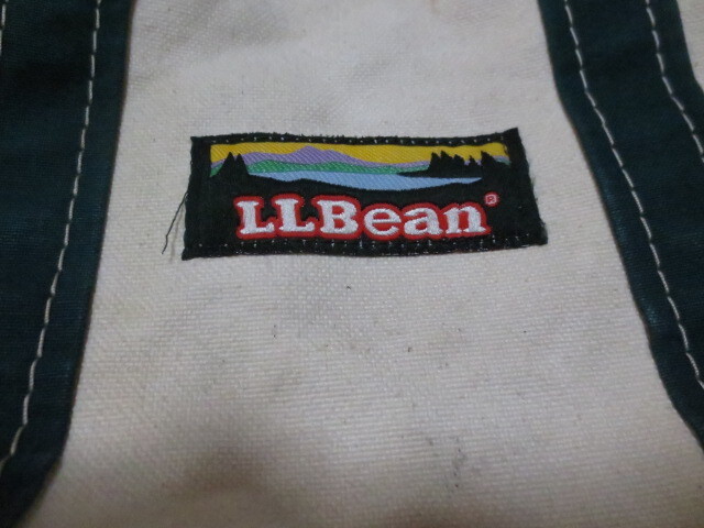 L.L Bean BOATAND TOTE L e ruby n canvas cloth tote bag leather steering wheel using unbleached cloth × green series 