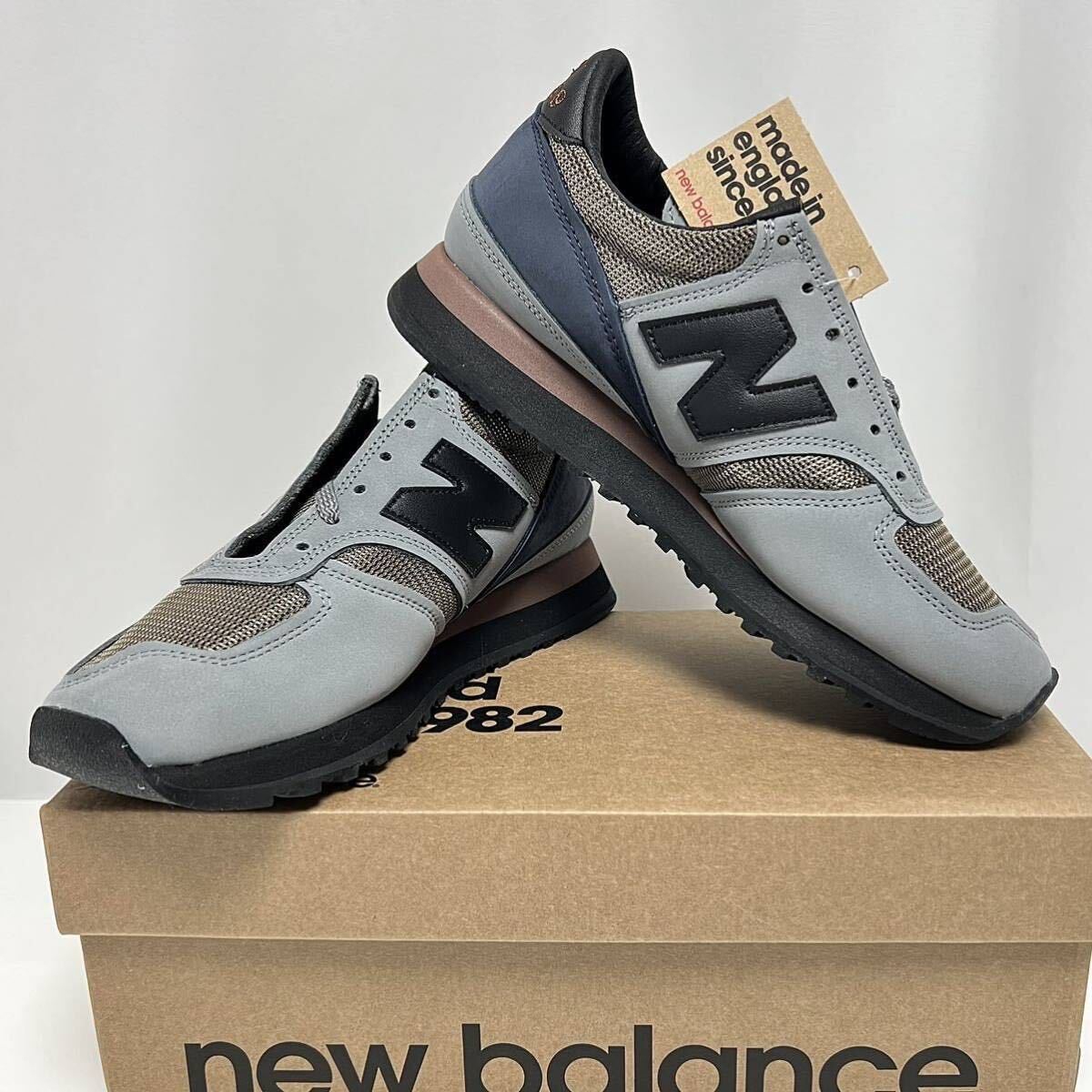 27.5cm 新品 ニューバランス 希少 M730 INV イギリス製 NEWBALANCE グレー ネイビー ENGLAND 英国製 USA9.5 NewBalance 730 スニーカー UK