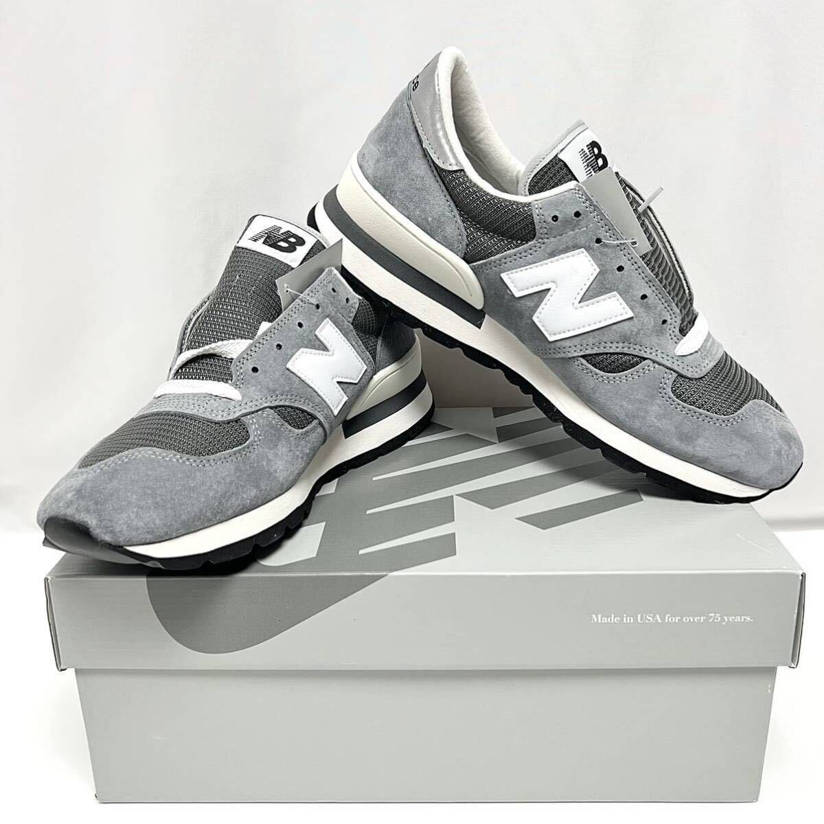 30cm 新品 ニューバランス USA製 990 アメリカ製 NEWBALANCE グレー MADE IN USA 米国製 USA12 ビブラム 990GR1 1500 990 ビッグサイズ_画像5