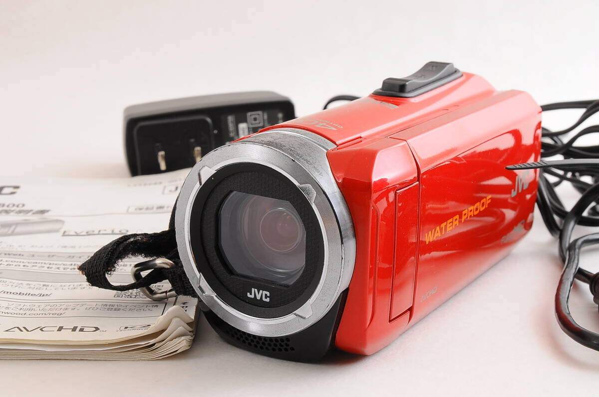 JVC Victor Everio GZ-B800-R レッド ハンディカム デジタル ビデオ バッテリー内蔵型カメラ @3121_画像1