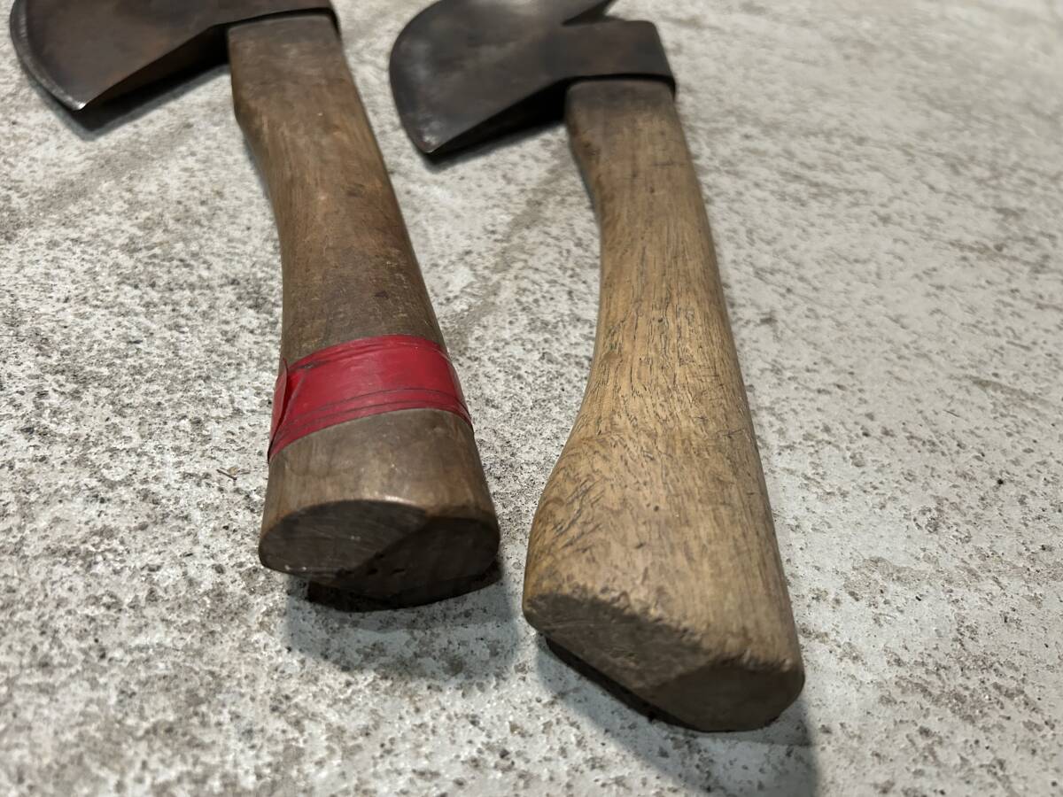  mountain . tool firewood tenth branch strike axe hatchet set together hand strike mountain . earth .. industry carpenter's tool old tool d