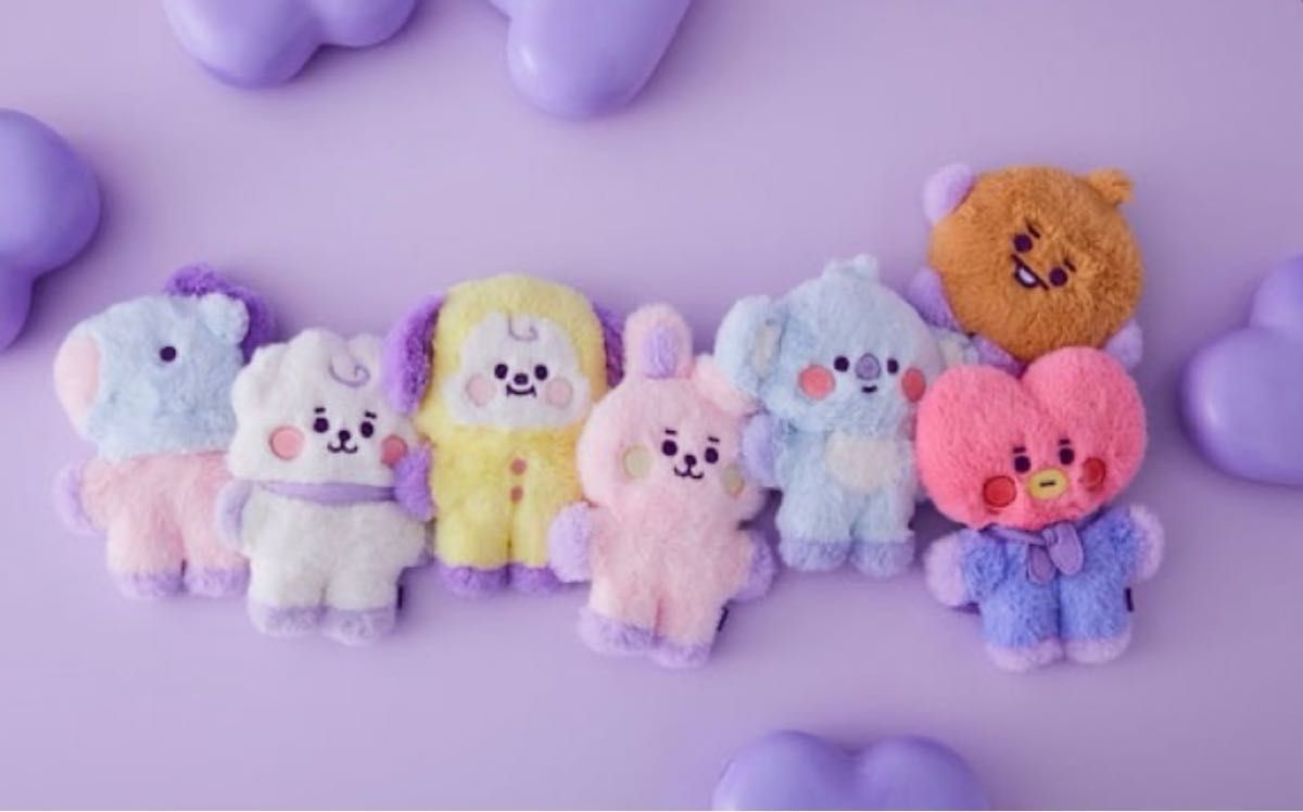 LINE FRIENDS BT21 BABY Flat Fur Purple heart CHIMMY 韓国発　チミー