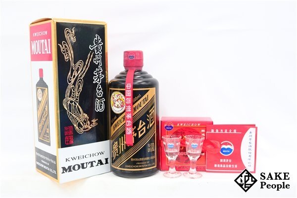 *1 jpy ~... pcs sake mao Thai shu heaven woman label 2017 black bottle 500ml 53% box booklet Mini glass attaching China sake China 