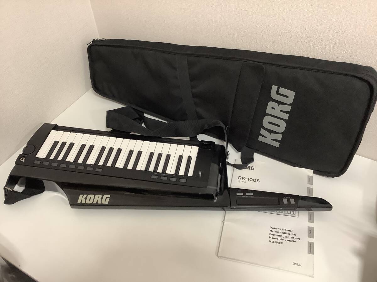 2009*KORG Korg плечо клавиатура клавиатура синтезатор RK-100S KEYTAR ключ ta- черный мягкий чехол есть электризация только проверка 