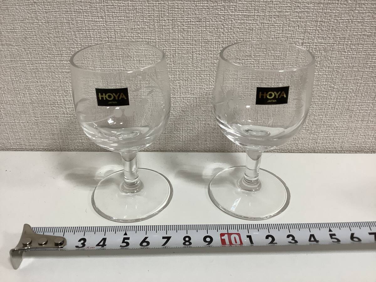 1011◆未使用 HOYAクリスタル ホヤ なんてん切子 冷酒揃 冷酒セット 箱有 保管品_画像3