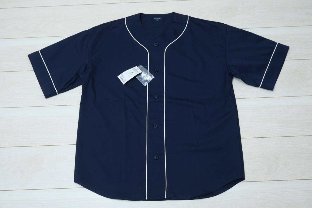 新品BACK NUMBER BN4301313213-0019 Mサイズ ベースボールシャツ ネイビー/濃紺 半袖シャツ 夏 羽織 メンズ Right-onの画像1