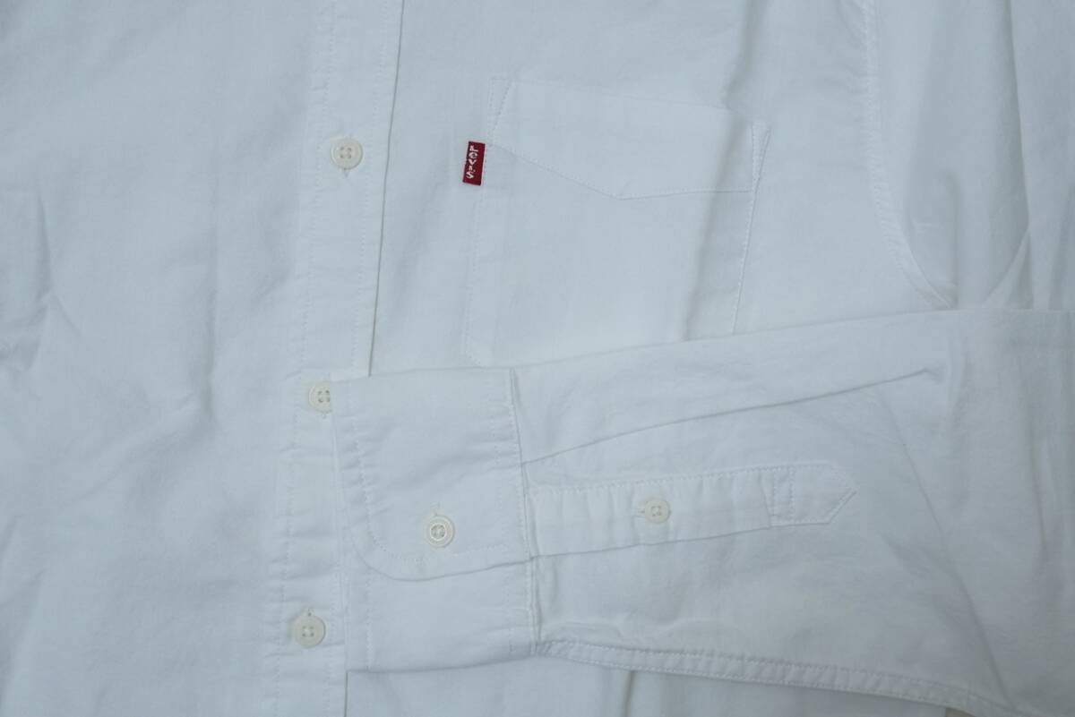 新品リーバイス47784-0019 JP Mサイズ/US Sサイズ 1ポケット バンドカラーシャツ ホワイト/白 長袖 スタンダードフィット_画像3