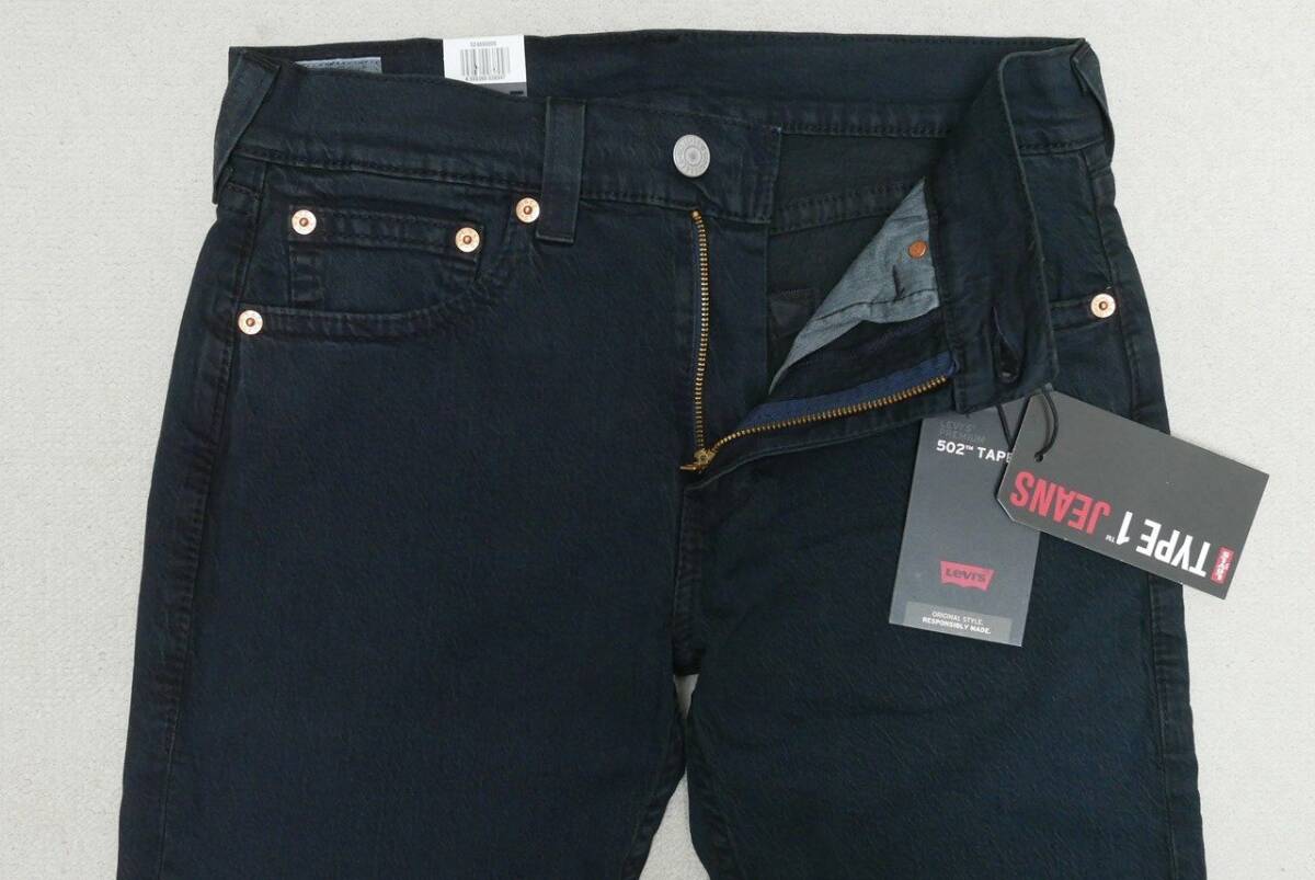 新品リーバイス52489-0009 W32 TYPE1 502 テーパー EMPTY PAGE ユーズド・ブラック ストレッチデニム Levi's メンズの画像3