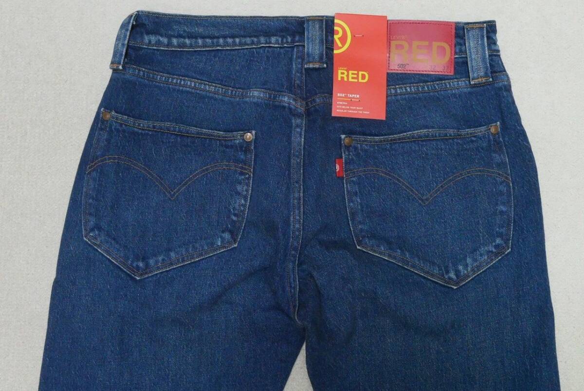 新品リーバイスA2687-0001 W32 Levi's Red LR 502 テーパー MISSISSIPPI RIVER BLUE インディゴ・ダークユーズド ストレッチデニムの画像6