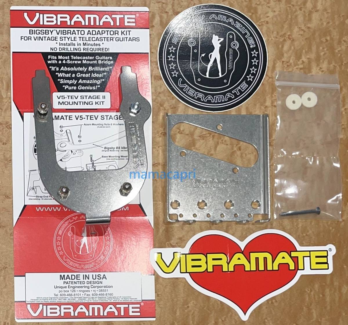 新品Vibramate Stage II V5-TEV-2-F F-LOGO Kit Silver For Bigsbyビグスビー B5 Fロゴ 用 ビブラメイトFender Telecasterテレキャスター等の画像1