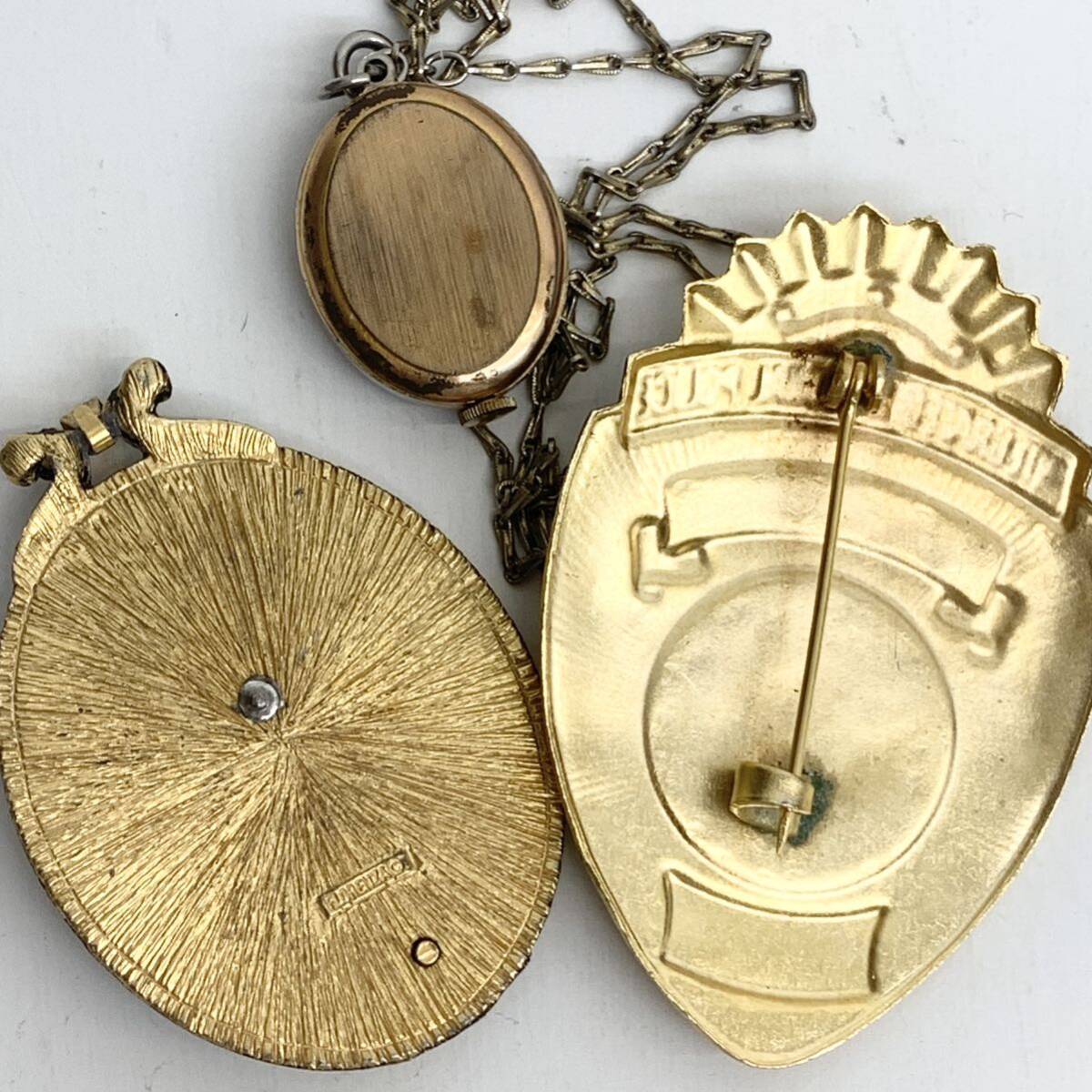 1 jpy ~! accessory summarize mountain gross weight 489.5g.. coral clock necklace Olympic memory brooch pendant ring tiepin 