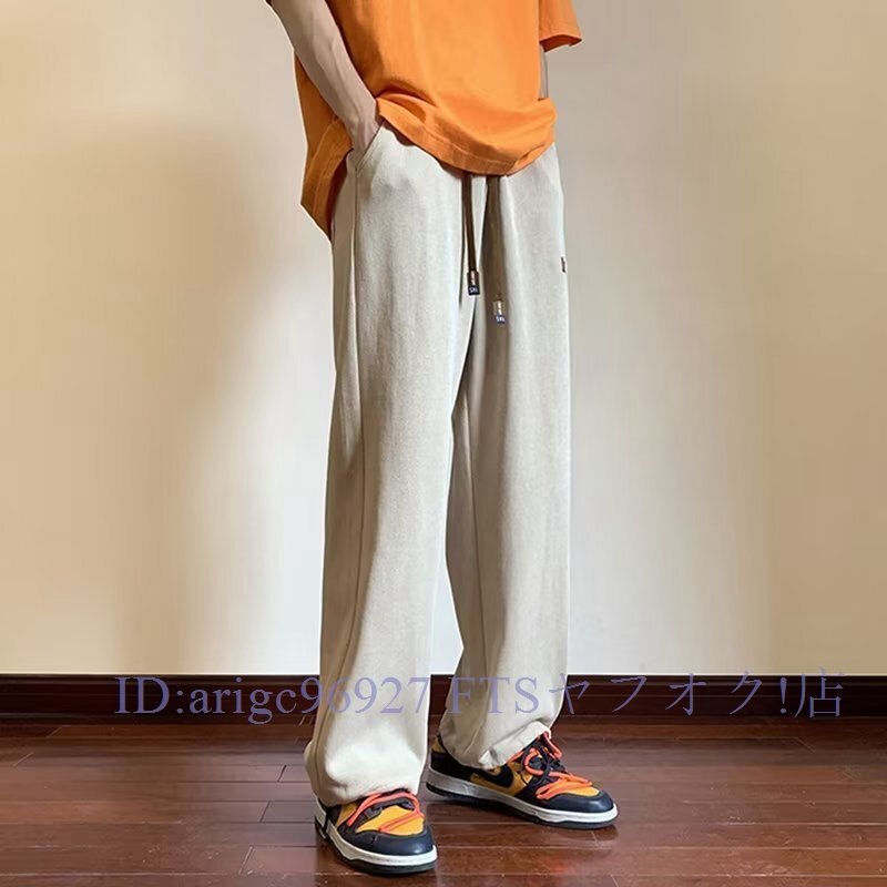 B7214☆新品メンズ パンツ ズボン 大きいサイズ ウエストゴム 無地 春秋 薄手 ゆったり カジュアル メンズファッション 2色S-4XL_画像6