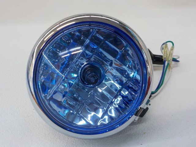TW★☆タイワン製　高品質　ベーツタイプ　ヘッドライト　マットブラックボディ×ブルー（24）_画像3