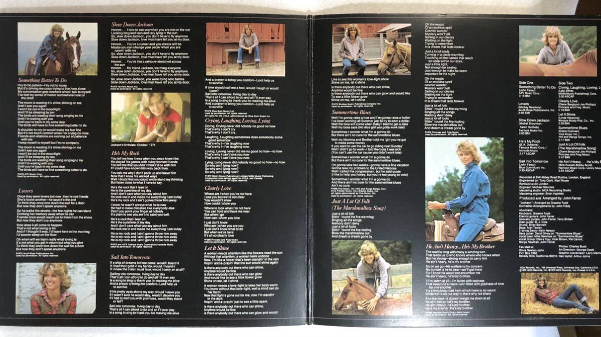 m510 輸入盤 LPレコード【OLIVIA NEWTON-JOHN / CLEARLY LOVE】オリヴィアニュートンジョン 見開きジャケット_画像5