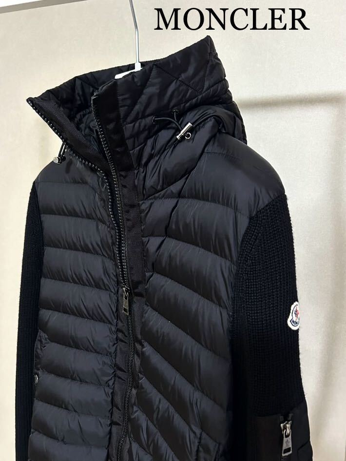 モンクレール MONCLER ハイブリッドフーデッドダウン ブラック モンクレール MONCLER ハイブリッドフーデッドダウン ブラック