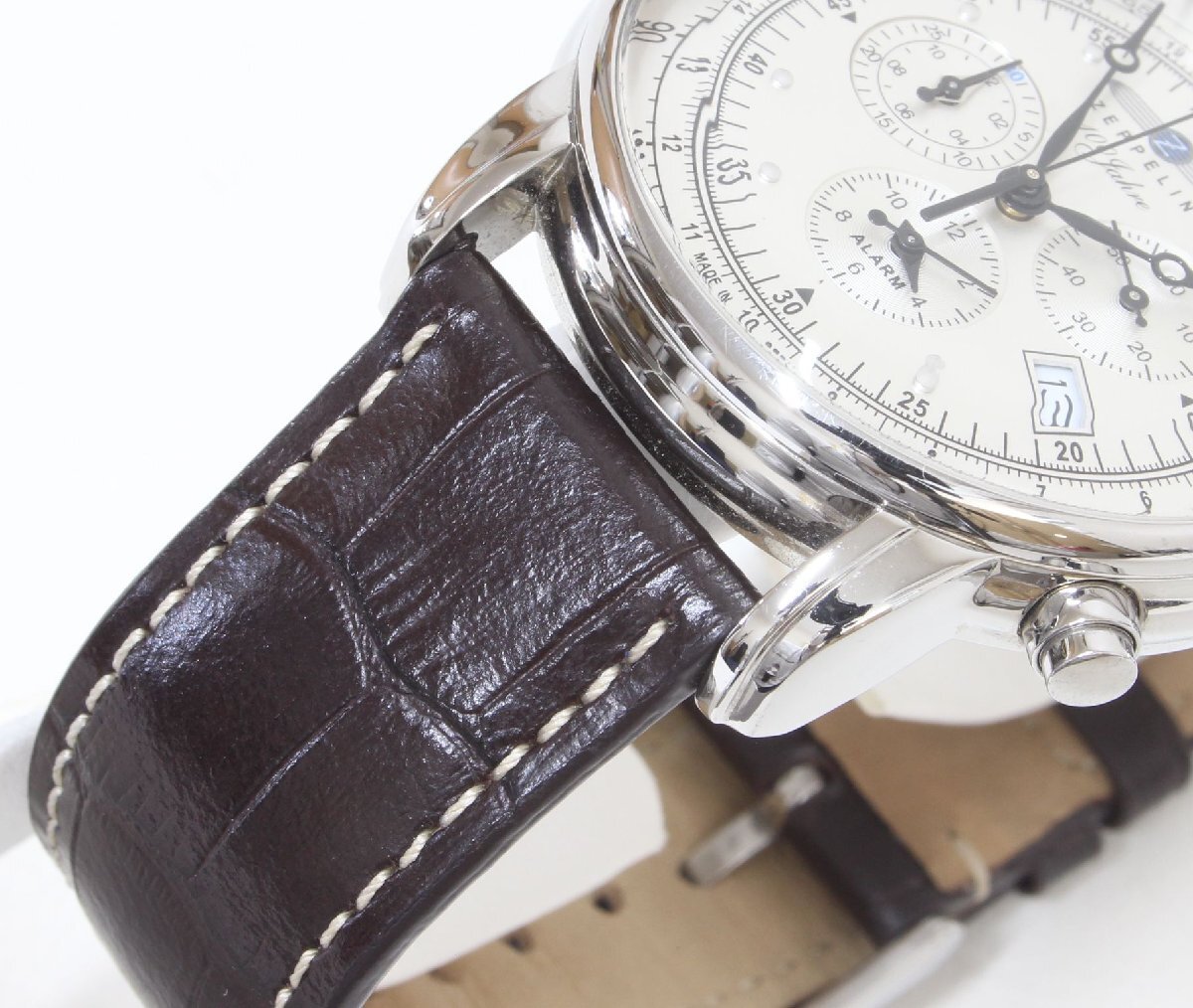 1T828 ZEPPELIN ツェッペリン 100周年記念モデル メンズ クオーツ 腕時計　7680-1　動作確認済み　100Jahre【ニューポーン】_画像3