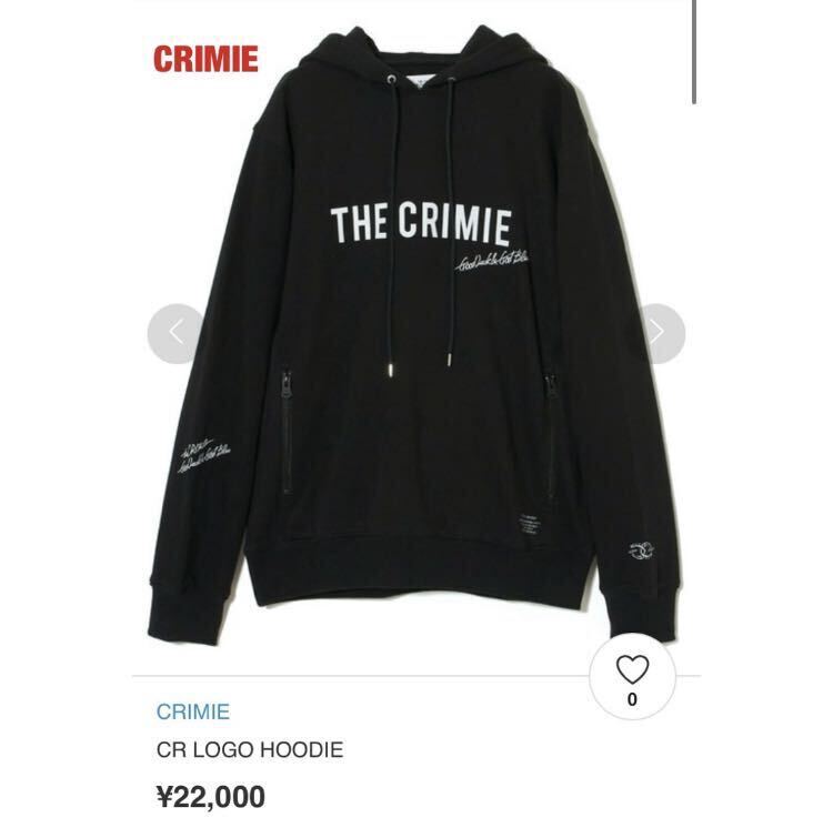 【人気】CRIMIE　クライミー　CR LOGO HOODIE　プルオーバーパーカー　肉厚　フーディー　ユニセックス　定価22,000円　CR1-02A5-CL50_画像1