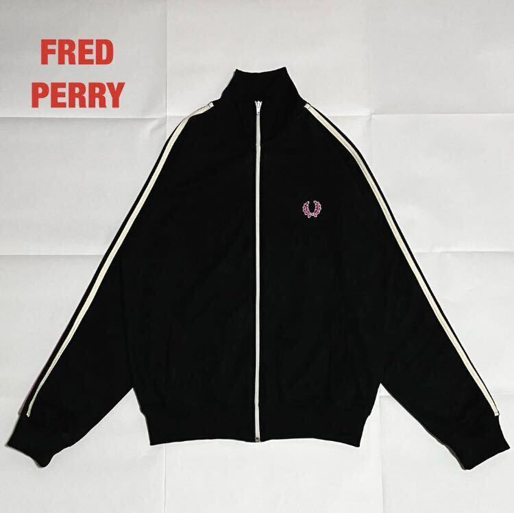【希少】FRED PERRY　フレッドペリー　トラックジャケット　ツインテープ　マルチカラー　ユニセックス　月桂樹　刺繍ロゴ　80s　J3370_画像1