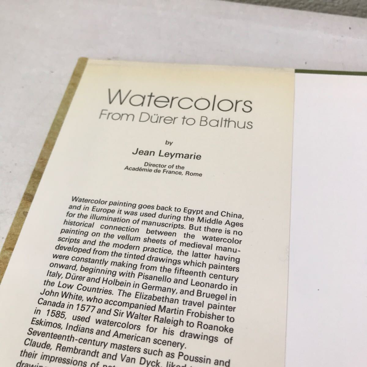 Q08▲ 洋書　図録 Watercolors From Durer to Balthus by Jean Leymarie 1972年発行　 ▲240511 _画像7